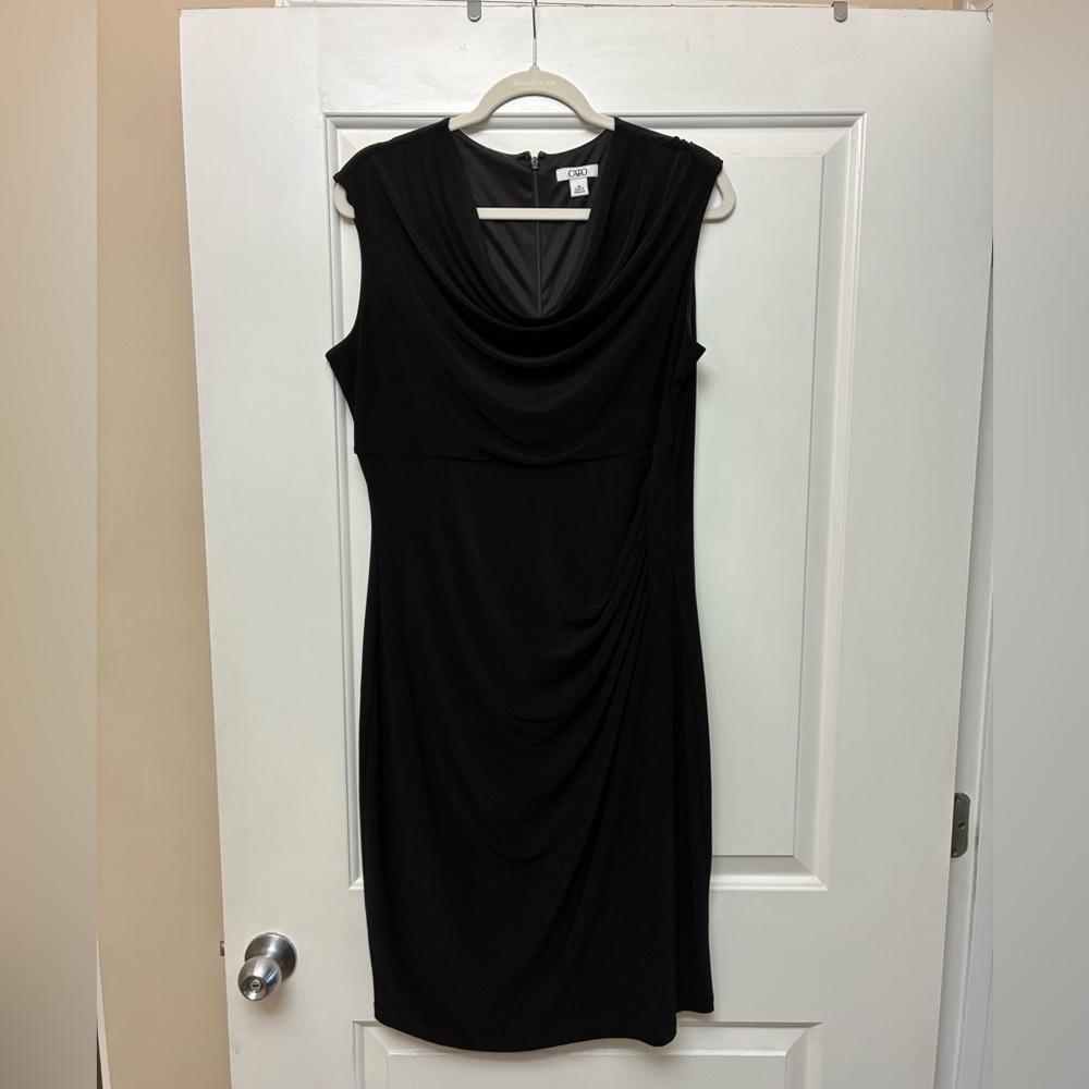 Cato Black Draped Midi Dress